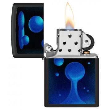 Зажигалка ZIPPO Lava Lamp с покрытием Black Light, латунь/сталь, черная,матовая 38x13x57 мм-2