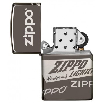 Зажигалка ZIPPO Classic с покрытием Black Ice®, латунь/сталь, чёрная, глянцевая, 38x13x57 мм-2