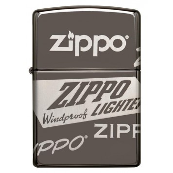 Зажигалка ZIPPO Classic с покрытием Black Ice®, латунь/сталь, чёрная, глянцевая, 38x13x57 мм-6