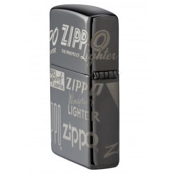 Зажигалка ZIPPO Classic с покрытием Black Ice®, латунь/сталь, чёрная, глянцевая, 38x13x57 мм-3