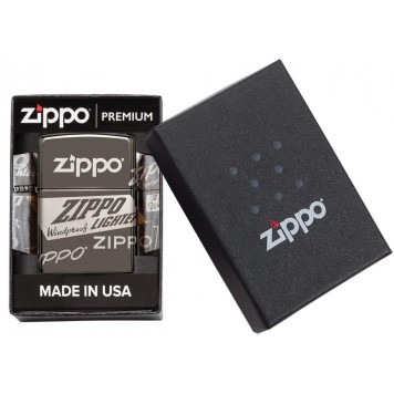 Зажигалка ZIPPO Classic с покрытием Black Ice®, латунь/сталь, чёрная, глянцевая, 38x13x57 мм-10