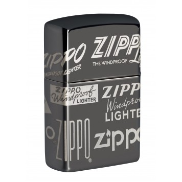 Зажигалка ZIPPO Classic с покрытием Black Ice®, латунь/сталь, чёрная, глянцевая, 38x13x57 мм-4