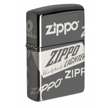 Зажигалка ZIPPO Classic с покрытием Black Ice®, латунь/сталь, чёрная, глянцевая, 38x13x57 мм