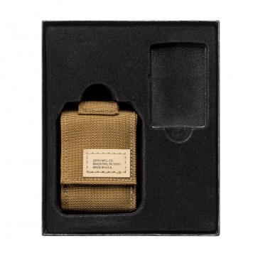 Набор ZIPPO: чёрная зажигалка Black Crackle® и коричневый нейлоновый чехол, в подарочной коробке-2