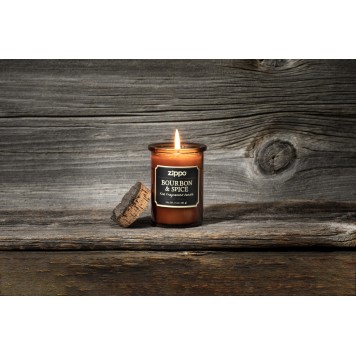 Ароматизированная свеча ZIPPO Bourbon & Spice, воск/хлопок/кора древесины/стекло, 70x100 мм-1