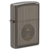 Зажигалка ZIPPO Founder's Day с покрытием Black Ice®, латунь/сталь, чёрная, глянцевая, 38x13x57 мм