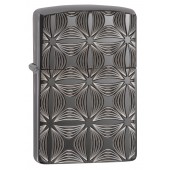 Зажигалка ZIPPO Armor® с покрытием Black Ice®, латунь/сталь, чёрная, глянцевая, 37х13x58 мм