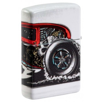 Зажигалка ZIPPO Hot Rod Design с покрытием 540 Matte, латунь/сталь, белая, матовая, 38x13x57 мм-6