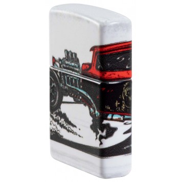 Зажигалка ZIPPO Hot Rod Design с покрытием 540 Matte, латунь/сталь, белая, матовая, 38x13x57 мм-7