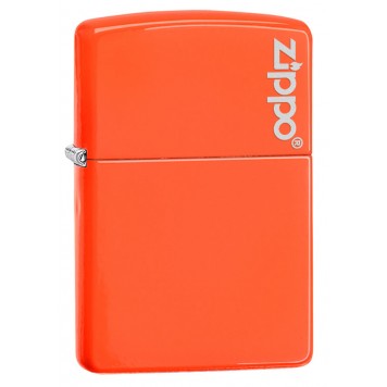 Зажигалка ZIPPO Classic с покрытием Neon Orange, латунь/сталь, оранжевая с логотипом, 38x13x57 мм