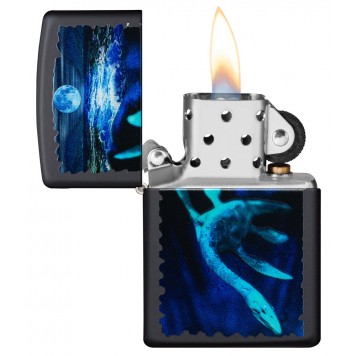 Зажигалка ZIPPO Lock Ness с покрытием Black Light, латунь/сталь, черная, матовая 38x13x57 мм-1