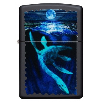 Зажигалка ZIPPO Lock Ness с покрытием Black Light, латунь/сталь, черная, матовая 38x13x57 мм-3