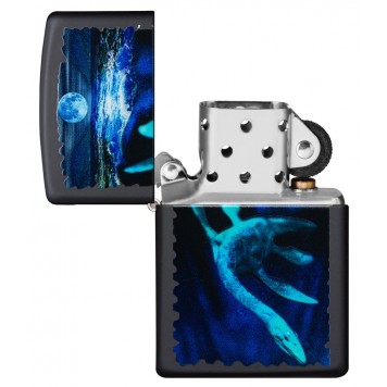 Зажигалка ZIPPO Lock Ness с покрытием Black Light, латунь/сталь, черная, матовая 38x13x57 мм-2