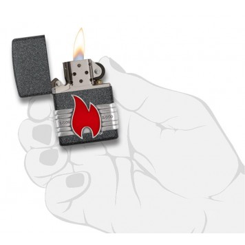 Зажигалка ZIPPO Classic с покрытием Iron Stone™, латунь/сталь, серая, матовая, 38x13x57 мм-4