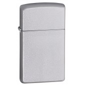 Зажигалка ZIPPO Slim® с покрытием Satin Chrome™, латунь/сталь, серебристая, матовая, 29x10x60 мм