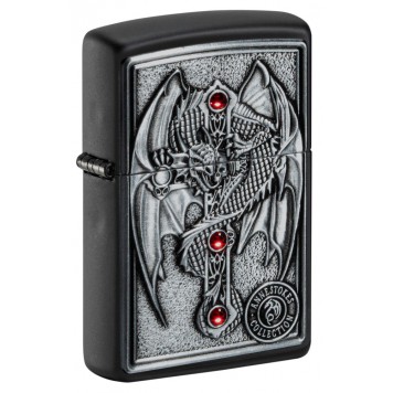 Зажигалка ZIPPO Winged Dragon Cross с покрытием Black Matte, латунь/сталь, чёрная, 38x13x57 мм