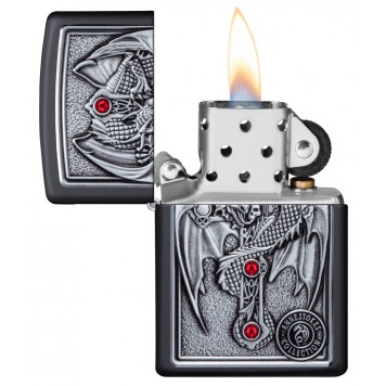 Зажигалка ZIPPO Winged Dragon Cross с покрытием Black Matte, латунь/сталь, чёрная, 38x13x57 мм-2