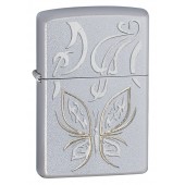 Зажигалка ZIPPO Classic с покрытием Satin Chrome™, латунь/сталь, серебристая, матовая, 36x12x56 мм