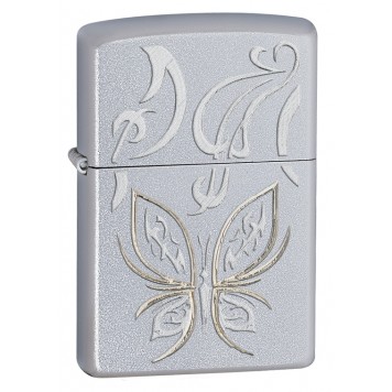 Зажигалка ZIPPO Classic с покрытием Satin Chrome™, латунь/сталь, серебристая, матовая, 36x12x56 мм