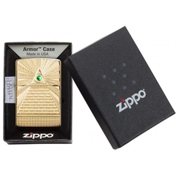 Зажигалка ZIPPO Armor™ с покрытием High Polish Brass, латунь/сталь, золотистая, 38x13x57 мм-6