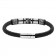 Браслет ZIPPO Five Charms Leather Bracelet, с шармами, чёрный, кожа/нержавеющая сталь, 22 см