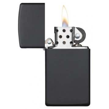 Зажигалка ZIPPO Slim® с покрытием Black Matte, латунь/сталь, чёрная, матовая, 29x10x60 мм-3