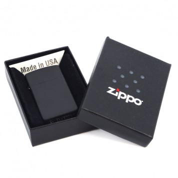 Зажигалка ZIPPO Slim® с покрытием Black Matte, латунь/сталь, чёрная, матовая, 29x10x60 мм-2