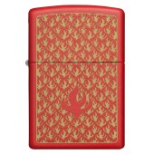 Зажигалка ZIPPO Flame Pattern с покрытием Red Matte, латунь/сталь, красная, матовая, 38x13x57 мм