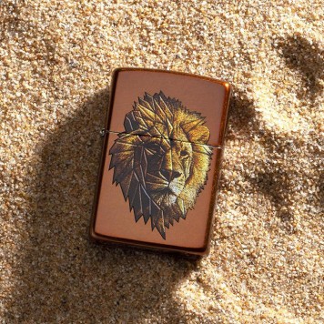 Зажигалка ZIPPO Polygonal Lion с покрытием Toffee™, латунь/сталь, медная, матовая, 36x12x56 мм-5