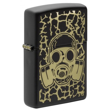 Зажигалка ZIPPO Skull Gas Mask с покрытием Black Matte, латунь/сталь, чёрная, матовая, 38x13x57 мм