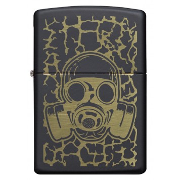 Зажигалка ZIPPO Skull Gas Mask с покрытием Black Matte, латунь/сталь, чёрная, матовая, 38x13x57 мм-5