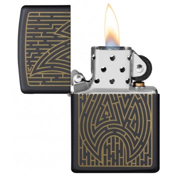 Зажигалка ZIPPO Zippo Maze с покрытием Black Matte, латунь/сталь, чёрная, матовая, 38x13x57 мм-4