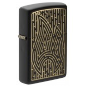 Зажигалка ZIPPO Zippo Maze с покрытием Black Matte, латунь/сталь, чёрная, матовая, 38x13x57 мм