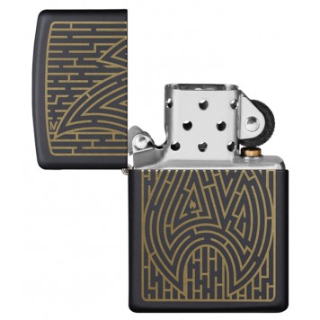 Зажигалка ZIPPO Zippo Maze с покрытием Black Matte, латунь/сталь, чёрная, матовая, 38x13x57 мм-3