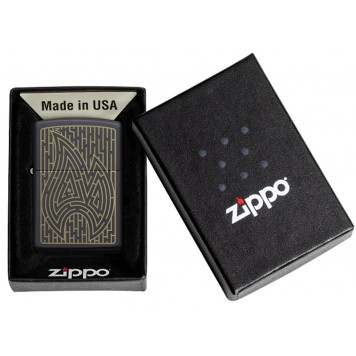 Зажигалка ZIPPO Zippo Maze с покрытием Black Matte, латунь/сталь, чёрная, матовая, 38x13x57 мм-1