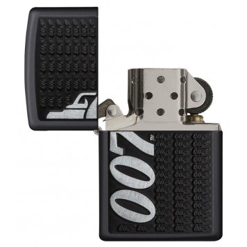 Зажигалка ZIPPO James Bond 007™ с покрытием Black Matte, латунь/сталь, чёрная, матовая, 38x13x57 мм-2