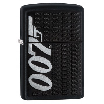 Зажигалка ZIPPO James Bond 007™ с покрытием Black Matte, латунь/сталь, чёрная, матовая, 38x13x57 мм