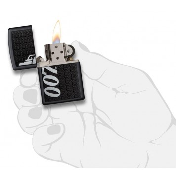 Зажигалка ZIPPO James Bond 007™ с покрытием Black Matte, латунь/сталь, чёрная, матовая, 38x13x57 мм-3