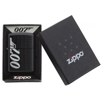 Зажигалка ZIPPO James Bond 007™ с покрытием Black Matte, латунь/сталь, чёрная, матовая, 38x13x57 мм-4