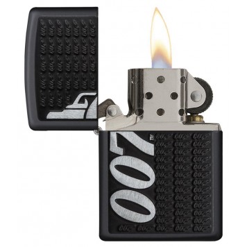 Зажигалка ZIPPO James Bond 007™ с покрытием Black Matte, латунь/сталь, чёрная, матовая, 38x13x57 мм-1