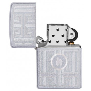 Зажигалка ZIPPO Labyrinth с покрытием Satin Chrome, латунь/сталь, серебристая, матовая, 38x13x57 мм-2