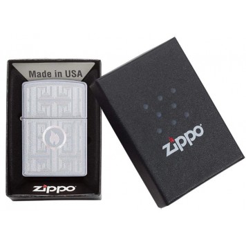 Зажигалка ZIPPO Labyrinth с покрытием Satin Chrome, латунь/сталь, серебристая, матовая, 38x13x57 мм-6