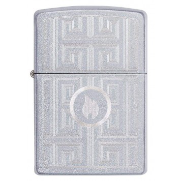 Зажигалка ZIPPO Labyrinth с покрытием Satin Chrome, латунь/сталь, серебристая, матовая, 38x13x57 мм-3