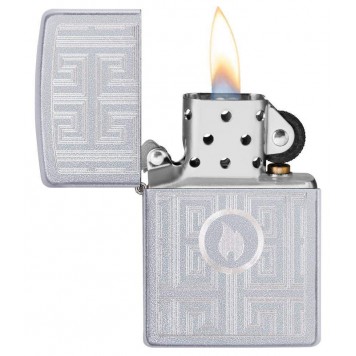 Зажигалка ZIPPO Labyrinth с покрытием Satin Chrome, латунь/сталь, серебристая, матовая, 38x13x57 мм-1