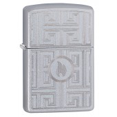 Зажигалка ZIPPO Labyrinth с покрытием Satin Chrome, латунь/сталь, серебристая, матовая, 38x13x57 мм