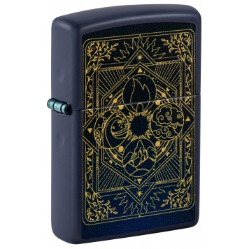 Зажигалка ZIPPO Elements Design с покрытием Navy Matte, латунь/сталь, синяя, матовая, 38x13x57 мм