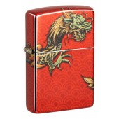 Зажигалка ZIPPO Dragon Design с покрытием 540 Tumbled Brass, латунь/сталь, разноцветная, 38x13x57 мм