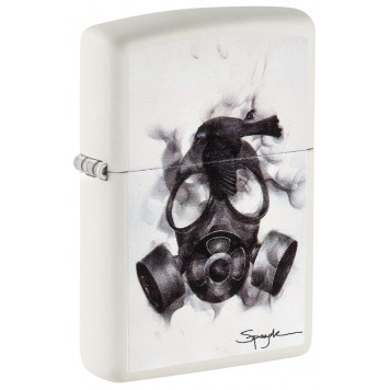 Зажигалка ZIPPO Spazuk с покрытием White Matte, латунь/сталь, белая, 38x13x57 мм