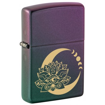 Зажигалка ZIPPO Lotus Moon с покрытием Iridescent, латунь/сталь, черная, 38x13x57 мм