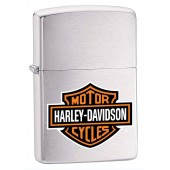 Зажигалка ZIPPO Harley-Davidson®, с покрытием Brushed Chrome, латунь/сталь, серебристая, 38x13x57 мм